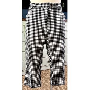 Anthropologie Monochrome Gingham Capris
